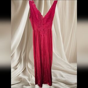Olga Vintage Pink Satin Nighty